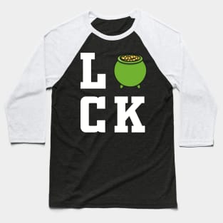 Luck pot of gold white saint patricks day Baseball T-Shirt